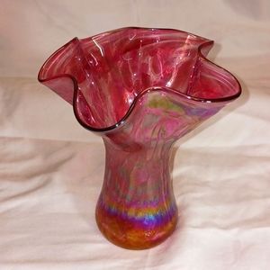 Hand-Blown Art Glass Vase